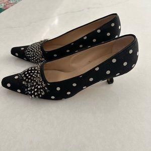 Manolo Blahnik Black & White Polka Dot Pumps size 38